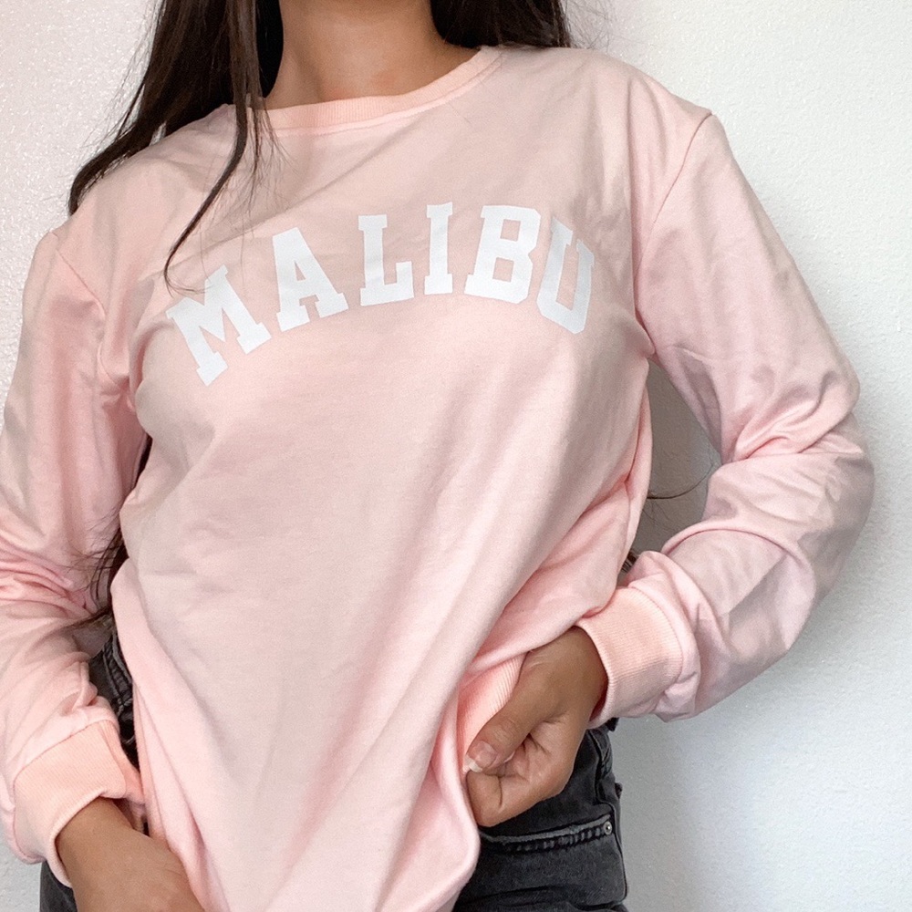 Baby Pink Malibu Thin Crewneck